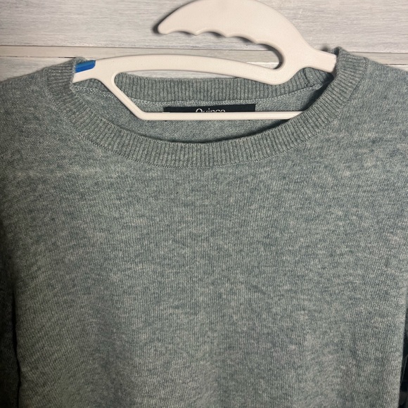 Quince Light Green Heather Mongolian Cashmere Crewneck Sweater Soft Cozy - Picture 5 of 8